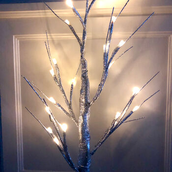 Christmas Silver Sparkle Light Up Tree, 4 of 5