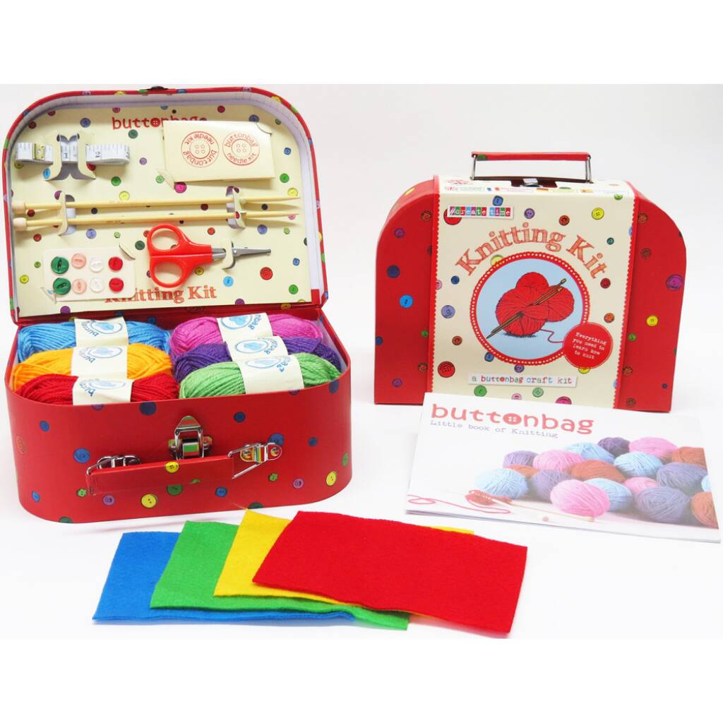 Kids Learn To Knit In A Suitcase Kit, 1 of 9