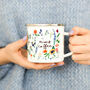 Personalised Botanical Floral Enamel Mug For Mum, thumbnail 3 of 5