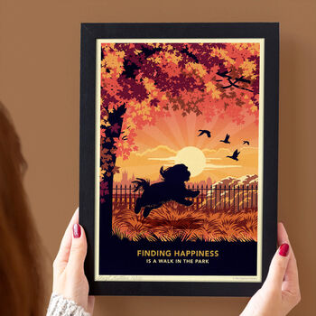 Shih Tzu In An Autumn Park. Limited Edition Dog Print, 4 of 7