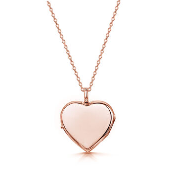 Personalised 18 K Rose Gold Plated Scroll Heart Locket, 8 of 12