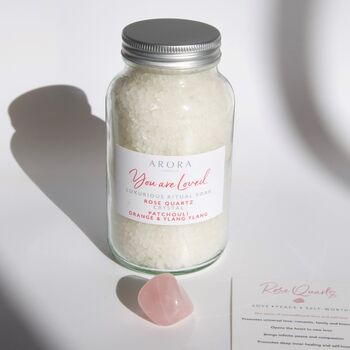 You Are Loved Luxury Bath Salts With Rose Quartz, 3 of 4
