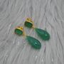 Green Onyx Gold Plated Sterling Silver Drop Earrings, thumbnail 4 of 9