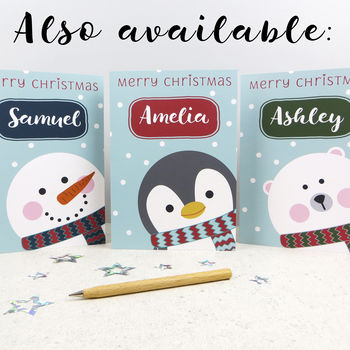 Cute Xmas Polar Bear Personalised Christmas Card, 4 of 4