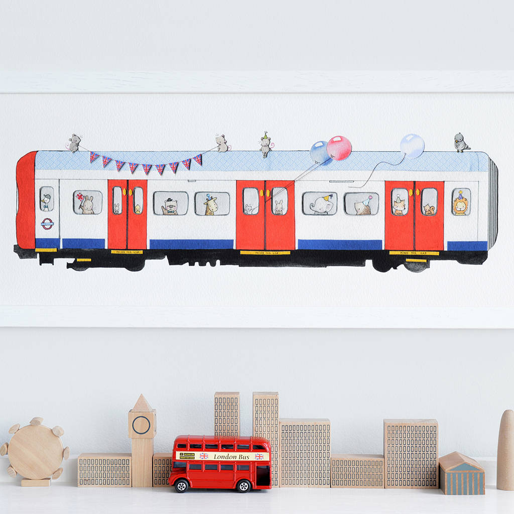 Personalised Boys Framed London Tube Train Print, 1 of 8