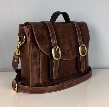 Two Tone Brown Leather 'Cleo' Handbag, 3 of 10