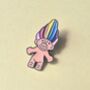 Rainbow Hair Troll Enamel Pin Badge, thumbnail 2 of 4