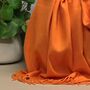 Super Soft Plain Pashmina Style Scarf In Bright Orange, thumbnail 3 of 3