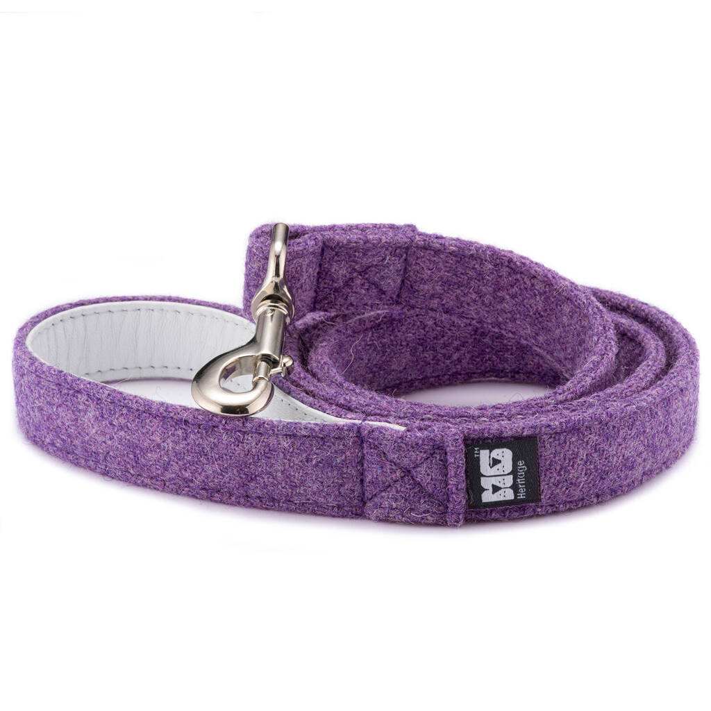 Sasha's Purple Harris Tweed Dog Lead