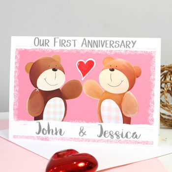 Personalised Bear First Anniversary Card, 3 of 10