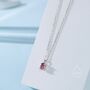 Tiny Genuine Pink Tourmaline Oval Pendant Necklace, thumbnail 8 of 12