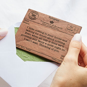 Personalised Wood Telegram, 2 of 4