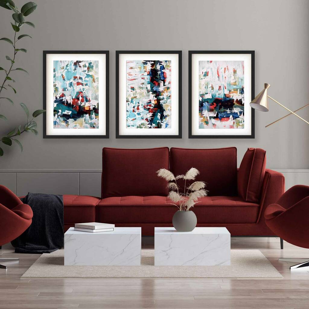 Set Of Three Modern Abstract Art Prints Set By Abstract House