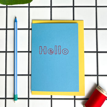 'Hello' Personalised Hand Embroidered Card, 2 of 3