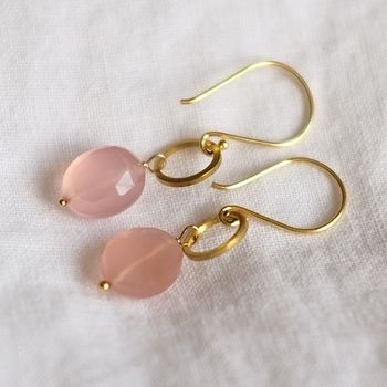 Gold Plated Circle And Birthstone Earrings, 6 of 12