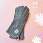 Embroidered Birth Flower Merino Wool Touch Screen Gloves, thumbnail 10 of 12