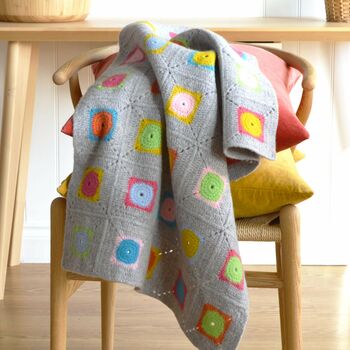 Luxury Granny Square Crochet Blanket Kit, 5 of 7