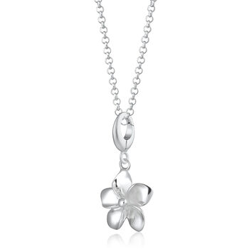 Sterling Silver Flower Charm Necklace, 2 of 6