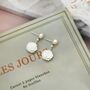 Kimberley Roses White Ivory Silver Pearl Ball Drop Flower Earrings, thumbnail 3 of 5