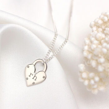 Personalised Sterling Silver Heart Padlock Charm, 6 of 7