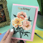 Happy Birthday Peonies Gold Foil Card, thumbnail 1 of 2