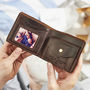 Groom Personalised Leather Wallet With Metal Photo, thumbnail 3 of 5