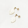 Gold Filled Mother Of Pearl Fan Earrings, thumbnail 1 of 5