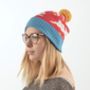 Rabbit Lambswool Knitted Bobble Hat Bright Colours, thumbnail 7 of 12