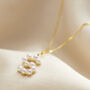 9ct Gold Pearl Letter Charm Necklace, thumbnail 2 of 6