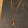 Disc Pendant Layered Gold Necklace With Three Chains, thumbnail 2 of 9