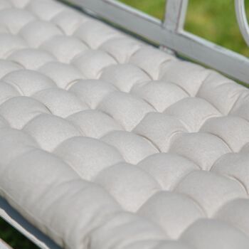 Grey Quilted Garden Bench Pad, 4 of 5