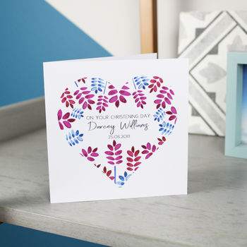 Personalised Heart Christening Card For Boys And Girls, 5 of 10