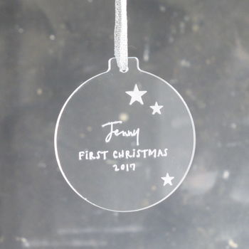 First Christmas Personalised Christmas Bauble, 2 of 2