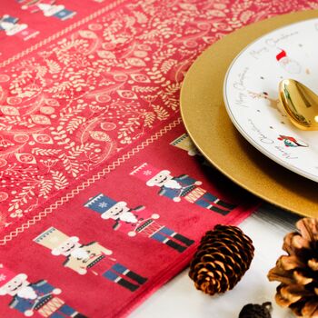Christmas Table Place Mats Red Nutcracker Four Pack, 6 of 6
