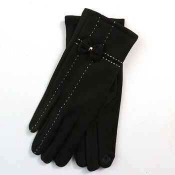 Cutesy Bow Tie Gloves With Hand Stitch Details, 7 of 12
