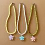 Colourful Beaded Flower Charm Necklace, thumbnail 1 of 3