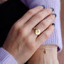 Personalised Textured Birthstone Classic Signet Ring, thumbnail 6 of 12