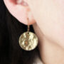 Hammered Disc Drop Earrings, thumbnail 1 of 6