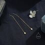 White Opal Droplet Ear Threader Earrings, thumbnail 3 of 10
