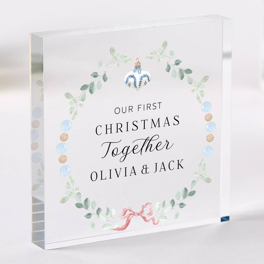 Personalised Our First Christmas Together Gift Block, 1 of 4
