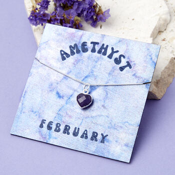 Gold Plated Heart Birthstone Necklace Card, 11 of 12