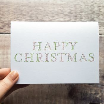 'Happy Christmas' Typography Christmas Card, 3 of 4