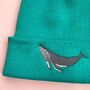 Humpback Whale Embroidered Beanie Hat, thumbnail 1 of 5