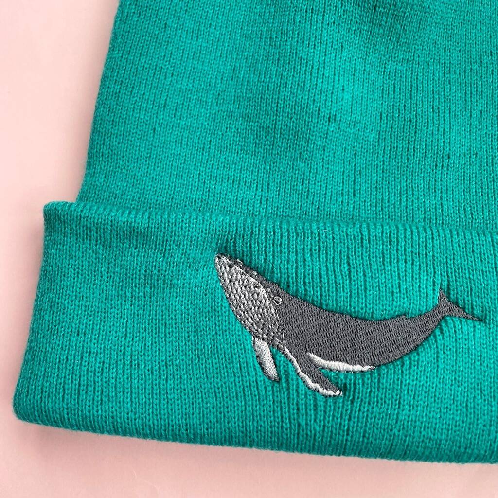 Humpback Whale Embroidered Beanie Hat, 1 of 5