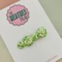 Neon Pale Green Bubble Glitter Resin Hair Clip / Festival Fashion Barrette / Y2 K Rave Aesthetic Hair Accessory, thumbnail 2 of 5
