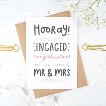 Personalised Mr And Mrs Engagement Card, 2 of 11