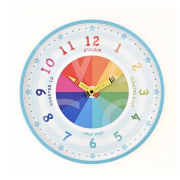 Personalised Crayon Tell The Time Childs Wall Clock, 8 of 8