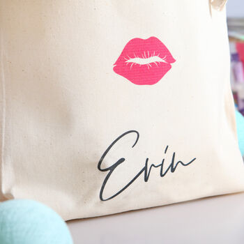 Eyelash Print Personalised Girls Storage Bag, 2 of 3