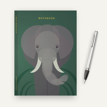 A5 Gold Foiled Elephant Notebook, 2 of 2