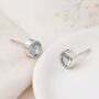 Sterling Silver Blue Topaz December Birthstone Stud Earrings, thumbnail 1 of 7
